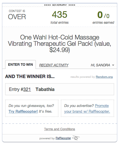 giveaway winner
