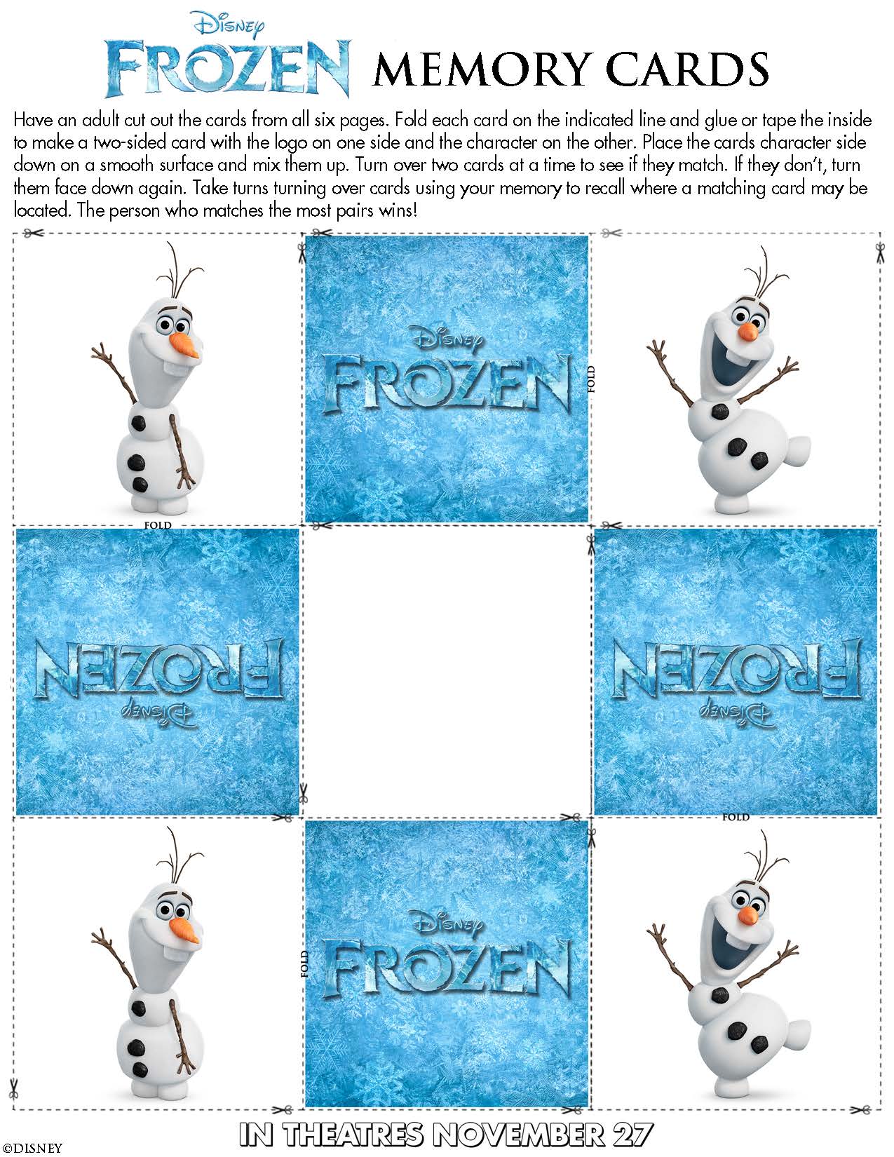 Disney's FROZEN Printable Activities and Games for Kids