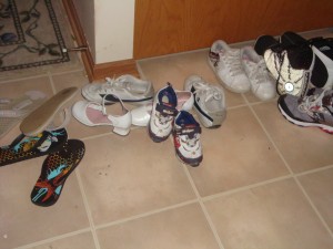 before shoe area