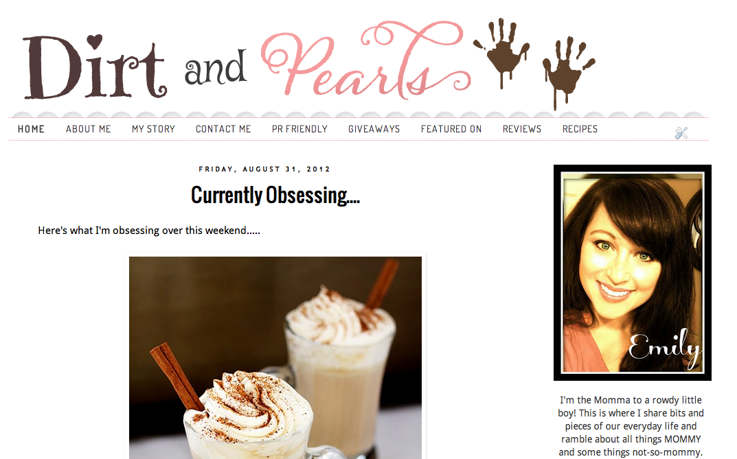 Dirt and Pearls blog design